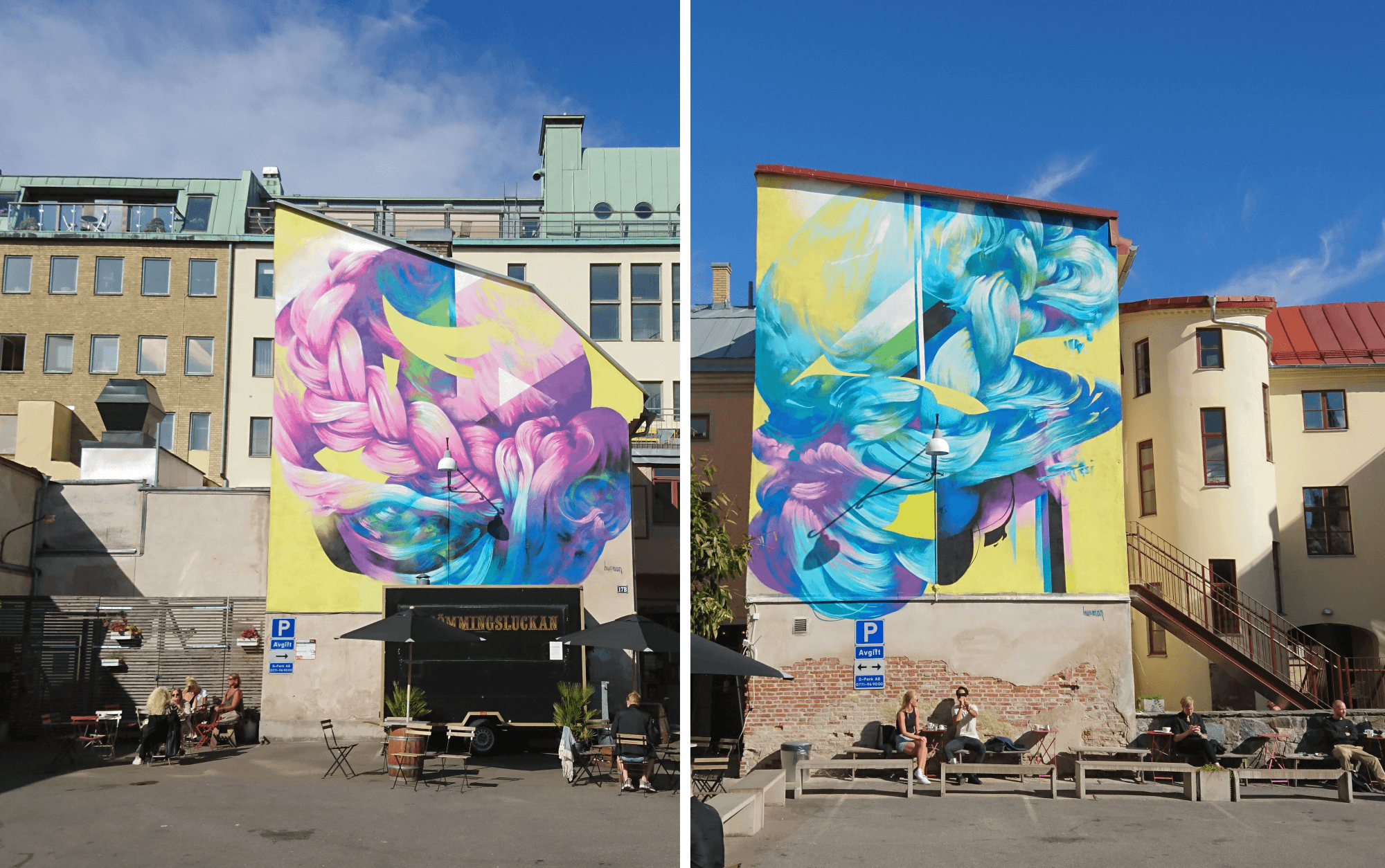 SWEDEN: Streetart Gothenburg - Kyrkbyn - Sunnerviksgatan 38 - Artscape GBG  400 - SCEB & Jättesten Skola Pupils