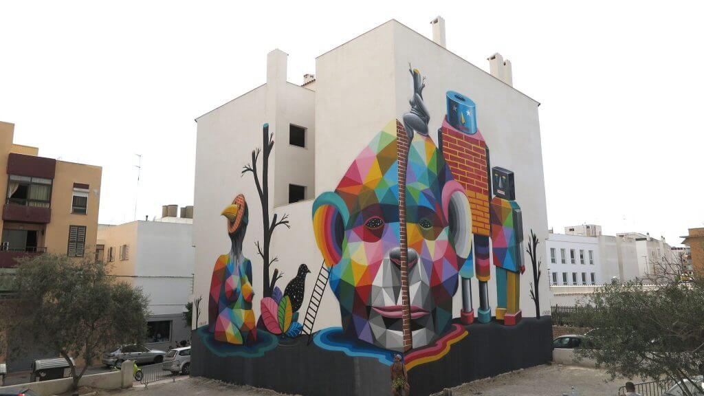 Okuda BLOOP Street Art Festival, Ibiza Photo © Martha Copper