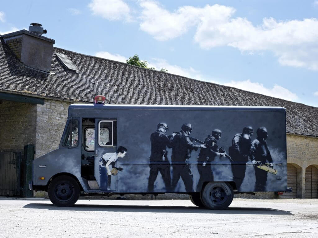 Banksy, Swat Van, Bonhams Auction House, London