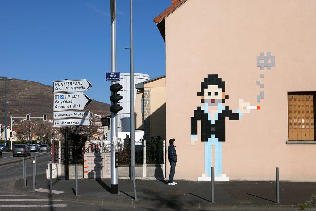 Space Invader, Clermont Ferrand Street Mosaic Art Invasion. Photo © Invader