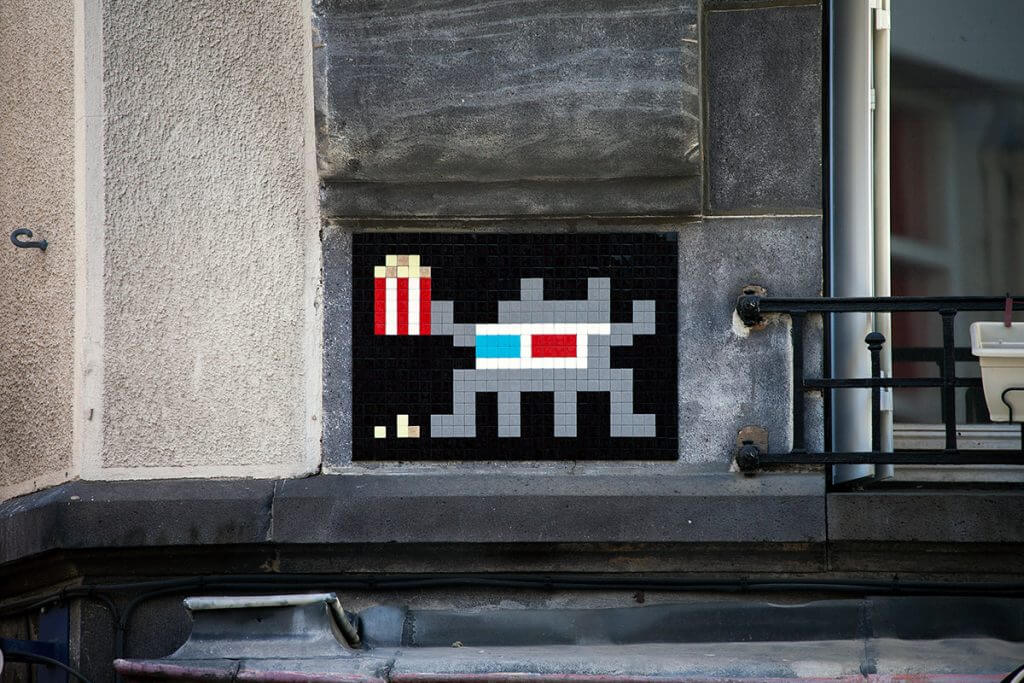 Space Invader, Clermont Ferrand Street Mosaic Art Invasion. Photo © Invader