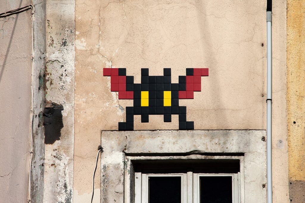 Space Invader, Clermont Ferrand Street Mosaic Art Invasion. Photo © Invader