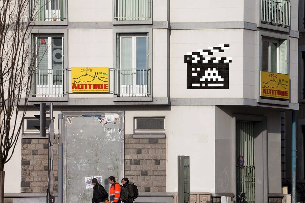 Space Invader, Clermont Ferrand Street Mosaic Art Invasion. Photo © Invader