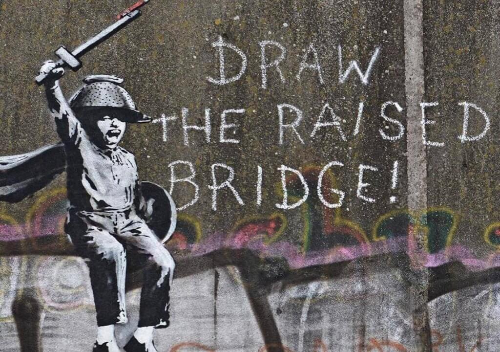 Banksy, Draw the Raised Bridge, Scott Street Bridge, Hull, UK 2018. Photo Credit Banksy