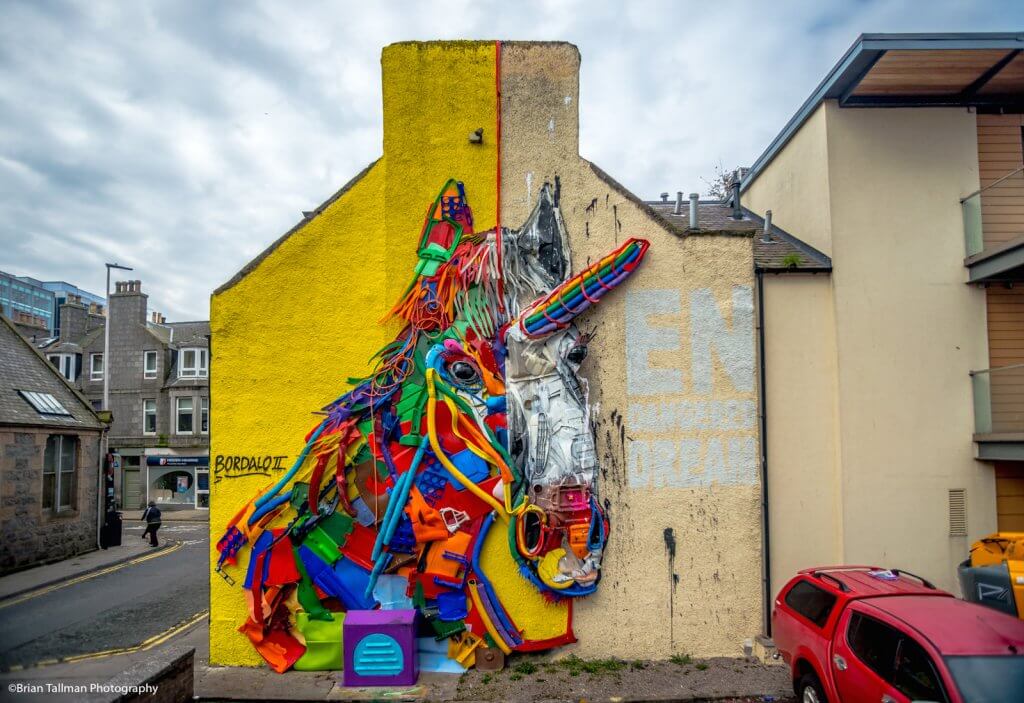 Bordalo ii, Nuart Aberdeen Street Art Festival 2018. Photo Credit Brian Tallman Photography