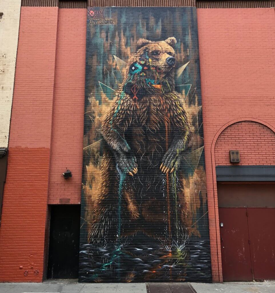 Sonny, Bear Street Art Mural, New York City To the Bone 2018. Photo credit @pixelatedstreets