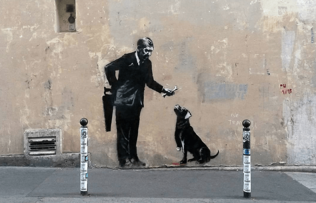 Banksy, Stencil art, Paris 2018. Photo credit Banksy