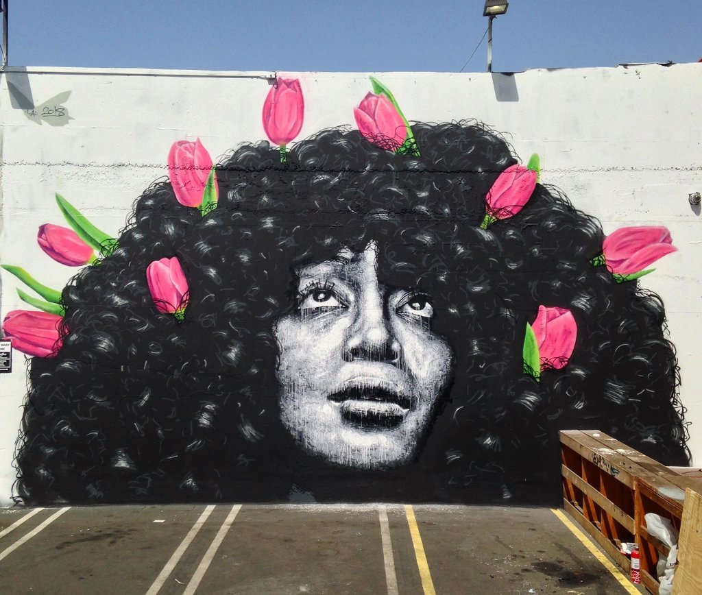 Nils Westergard, Girl with Flowers Mural 2018.