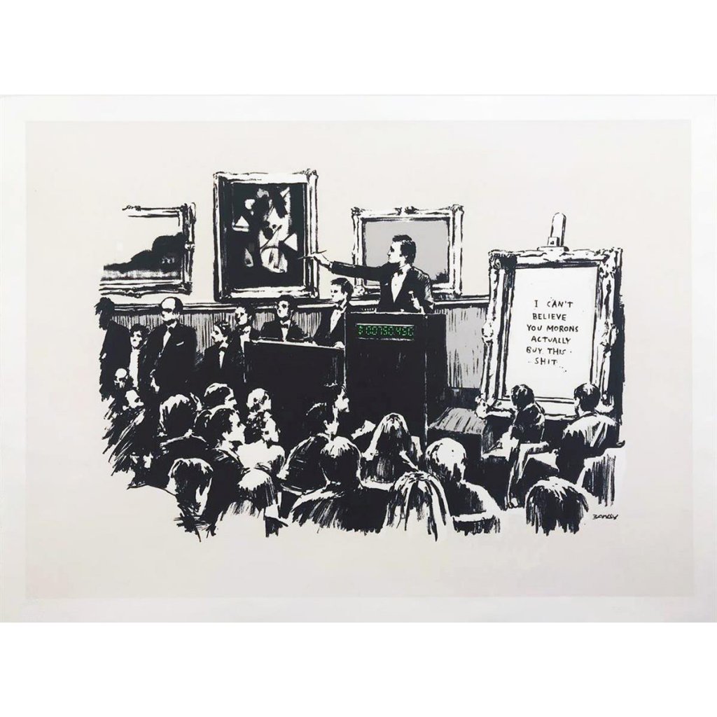 Banksy - Morons White Edition Print (Signed)