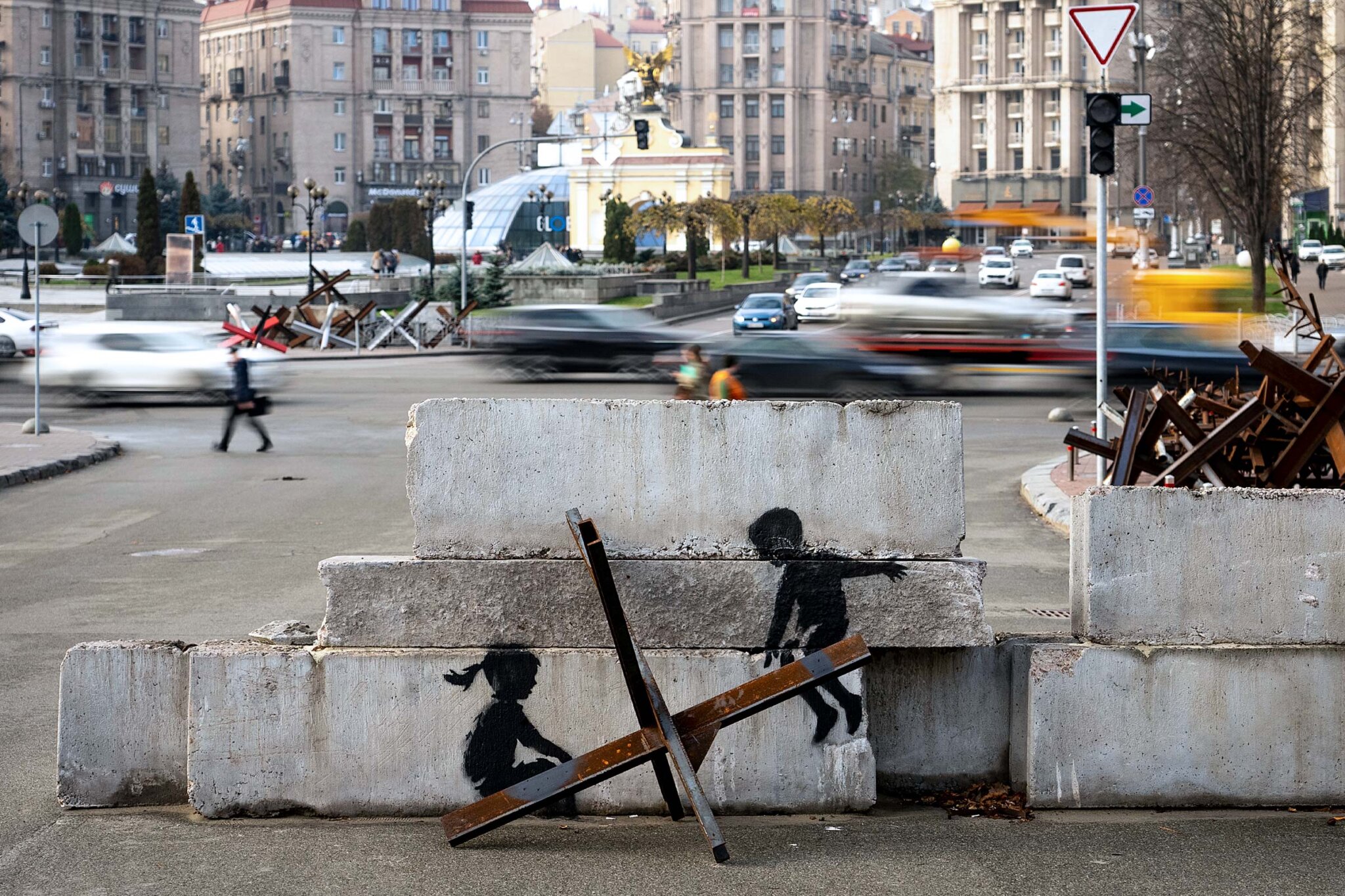 Banksy Reveals Seven New Artworks In War Torn Ukraine 2022   Banksy Stencil Street Art Ukraine 2022 Photo Credit Banksy 1 2048x1365 