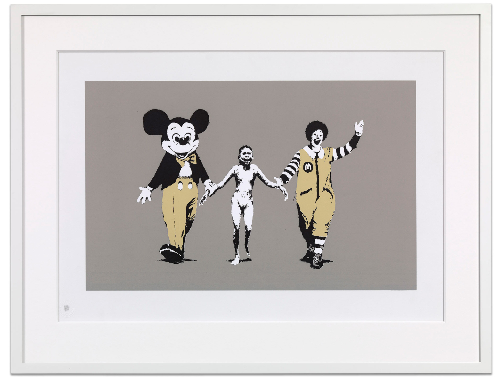 Banksy Napalm unsigned screen print Pest Control authenticated GraffitiStreet