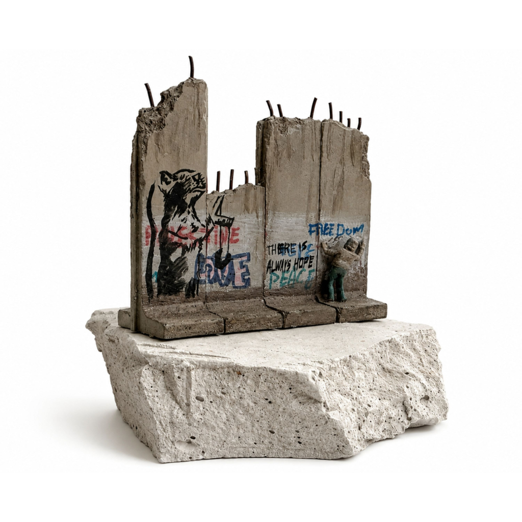 Banksy Walled Off Hotel Sling Shot Rat Defeated Wall Sculpture (2019-2020)