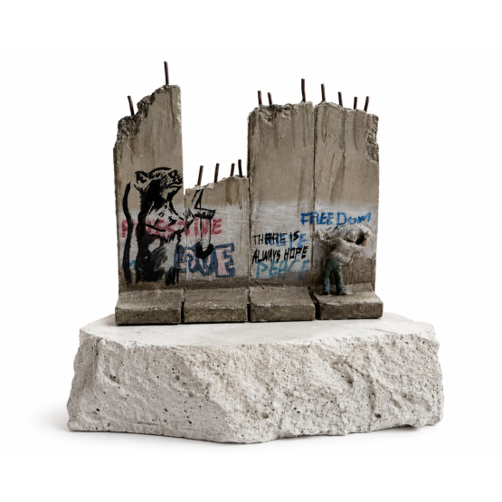 Banksy Walled Off Hotel Sling Shot Rat Defeated Wall Sculpture (2019-2020)